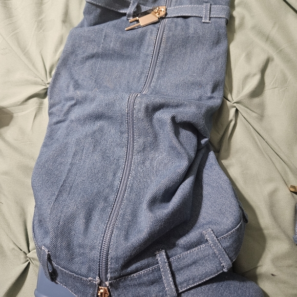Blue jean wedge heal boot size 8 - Picture 4 of 5